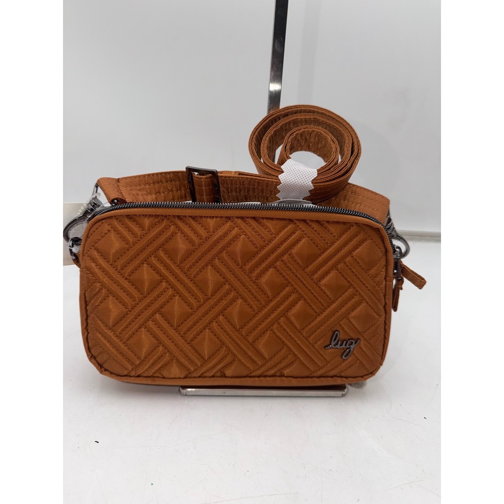 Lug Coupe XL Crossbody Bag Copper Brown Quilted Celestial Lining New